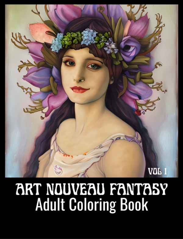 Art Nouveau Fantasy Adult Coloring Book