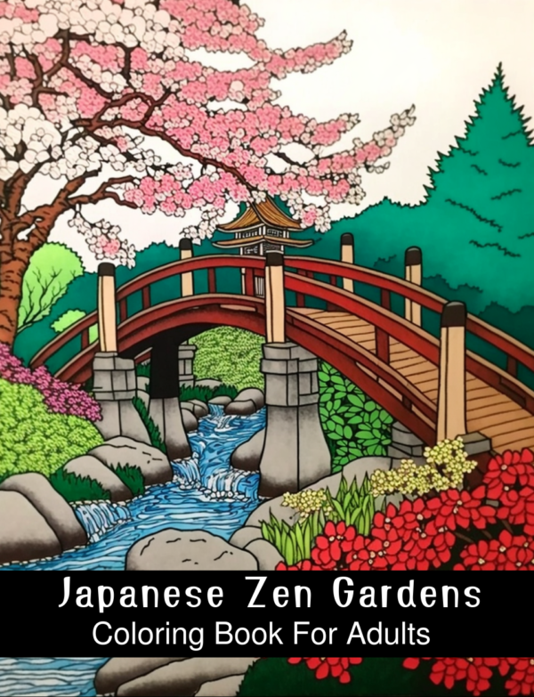 Japanese Zen Gardens Coloring Book For Adults